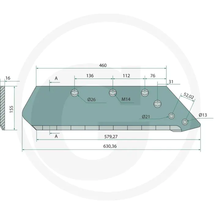 HEAVY DUTY SCHAAR LINKS, 16"  PASSEND VOOR LICHAAM: H, C