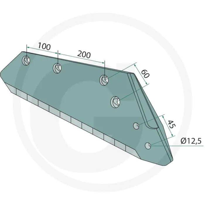 HEAVY DUTY SCHAARPUNT 16" RECHTS  PASSEND VOOR RL, RS, RH