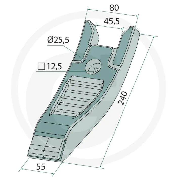 HEAVY DUTY SCHARSPITZE  WERKBREEDTE 55MM