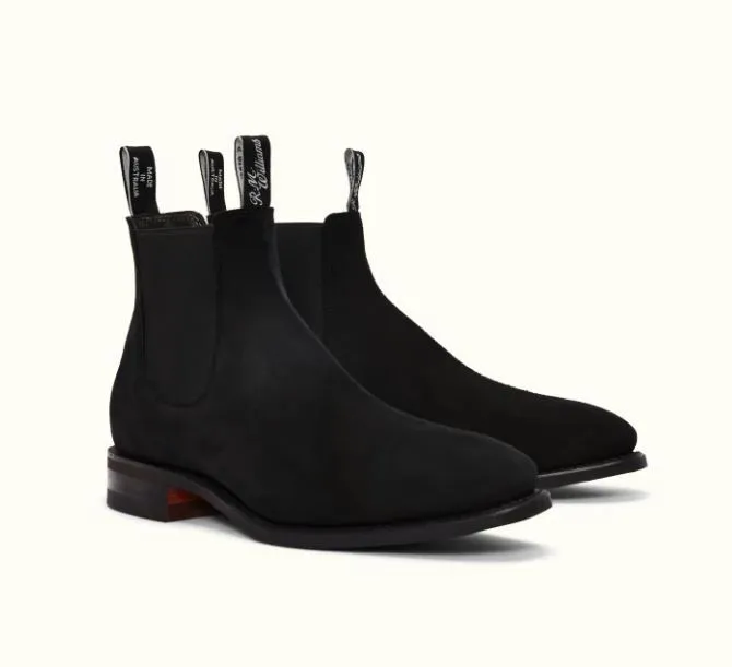 R.M. Williams Comfort Craftsman Black Suede